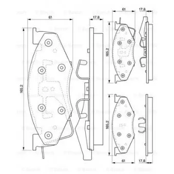 Jeu de 4 plaquettes de frein avant BOSCH 0 986 424 271