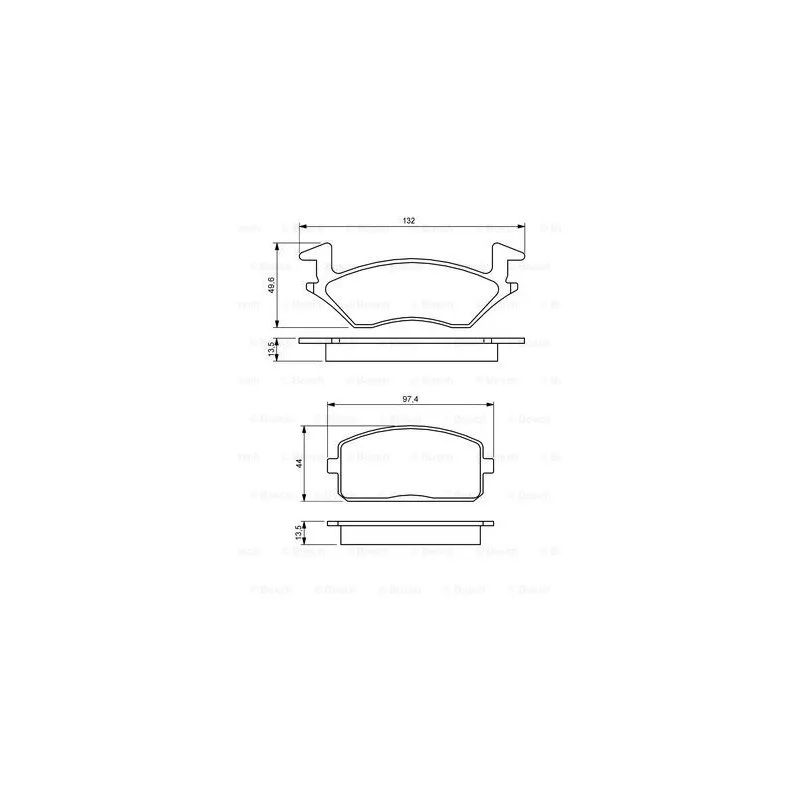 Jeu de 4 plaquettes de frein avant BOSCH 0 986 460 985