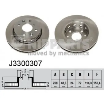 Jeu de 2 disques de frein avant NIPPARTS J3300307