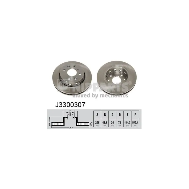 Jeu de 2 disques de frein avant NIPPARTS J3300307
