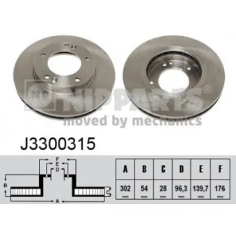 Jeu de 2 disques de frein avant NIPPARTS