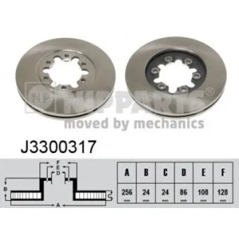 Jeu de 2 disques de frein avant NIPPARTS J3300317
