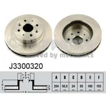 Jeu de 2 disques de frein avant NIPPARTS J3300320