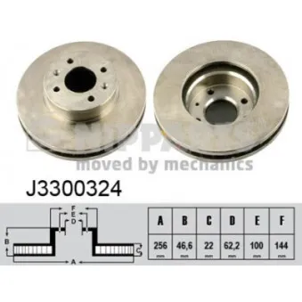 Jeu de 2 disques de frein avant NIPPARTS J3300324