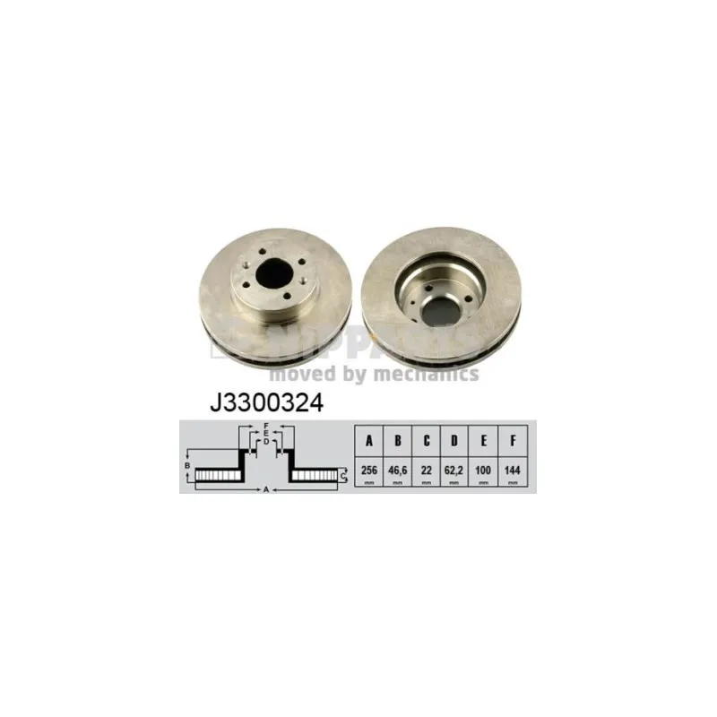 Jeu de 2 disques de frein avant NIPPARTS J3300324