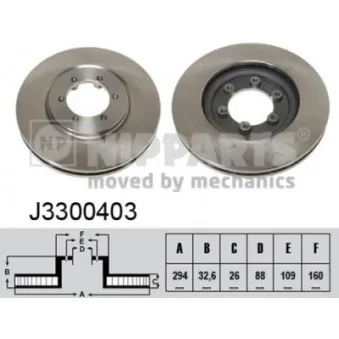 Jeu de 2 disques de frein avant NIPPARTS J3300403