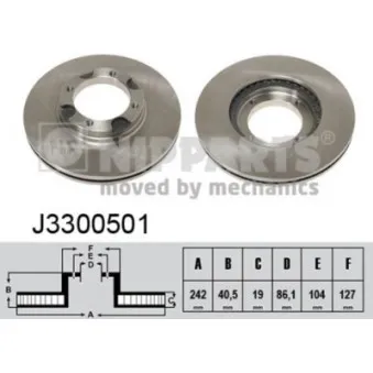 Jeu de 2 disques de frein avant NIPPARTS J3300501