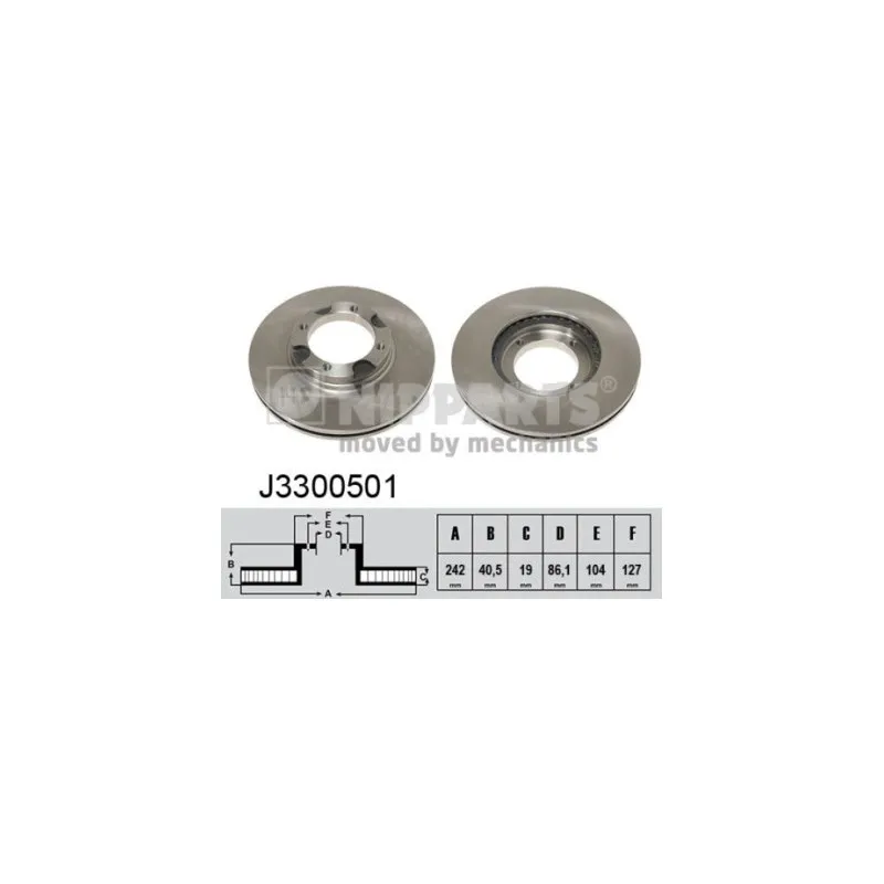 Jeu de 2 disques de frein avant NIPPARTS J3300501