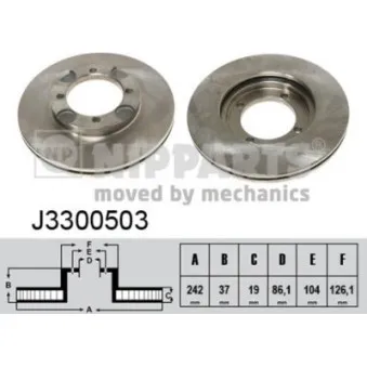 Jeu de 2 disques de frein avant NIPPARTS J3300503