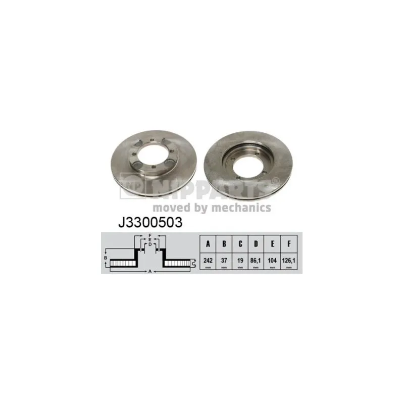 Jeu de 2 disques de frein avant NIPPARTS J3300503