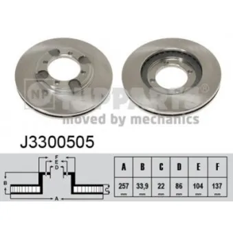 Jeu de 2 disques de frein avant NIPPARTS J3300505