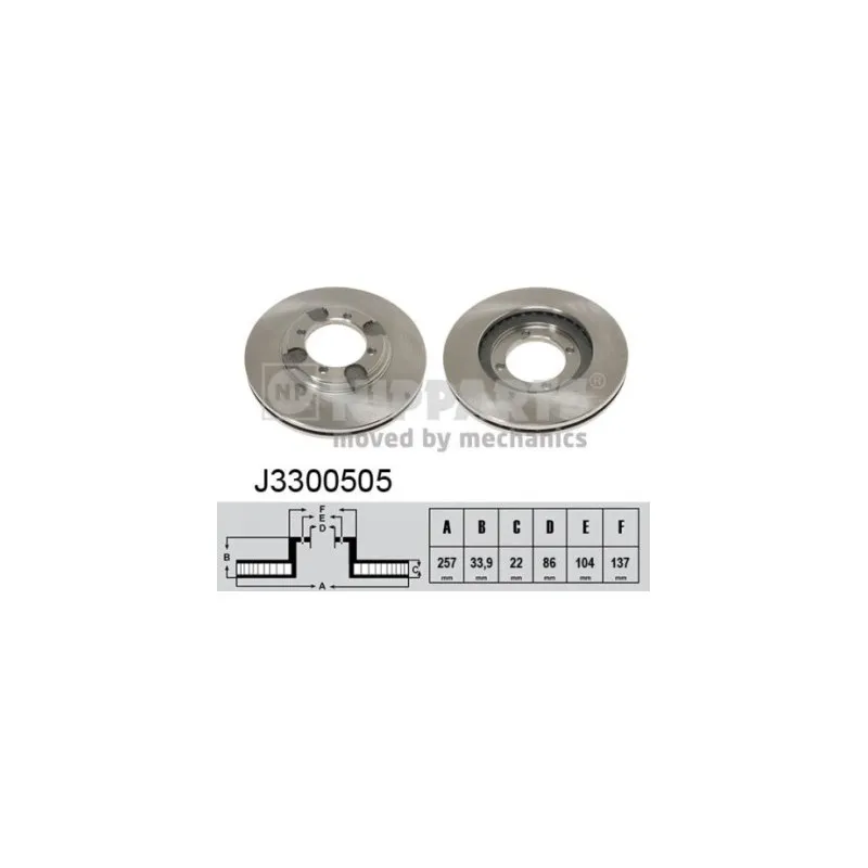 Jeu de 2 disques de frein avant NIPPARTS J3300505