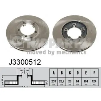 Jeu de 2 disques de frein avant NIPPARTS J3300512