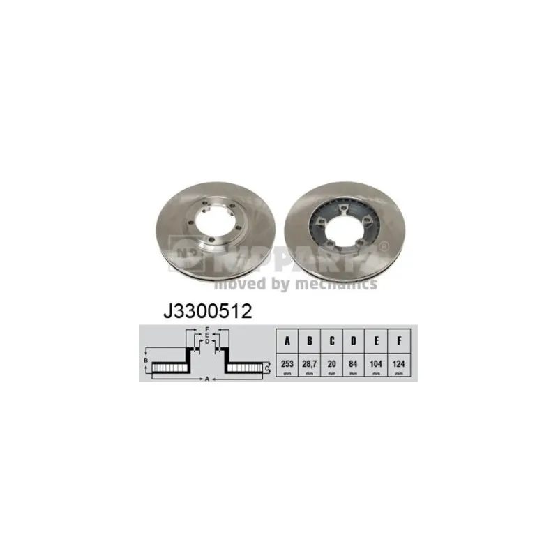 Jeu de 2 disques de frein avant NIPPARTS J3300512