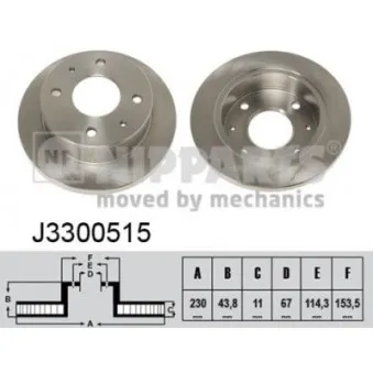 Jeu de 2 disques de frein avant NIPPARTS J3300515