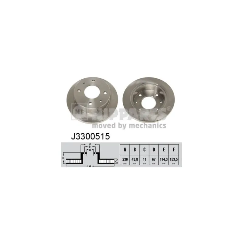 Jeu de 2 disques de frein avant NIPPARTS J3300515