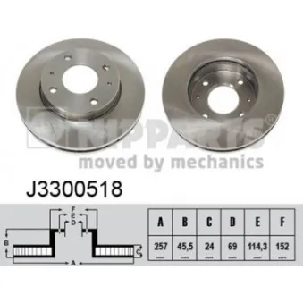 Jeu de 2 disques de frein avant NIPPARTS J3300518