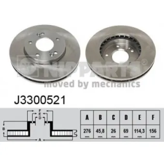 Jeu de 2 disques de frein avant NIPPARTS J3300521