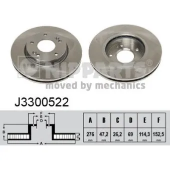 Jeu de 2 disques de frein avant NIPPARTS J3300522