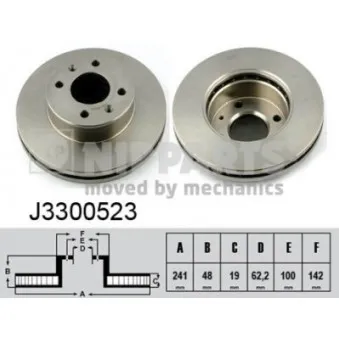Jeu de 2 disques de frein avant NIPPARTS J3300523