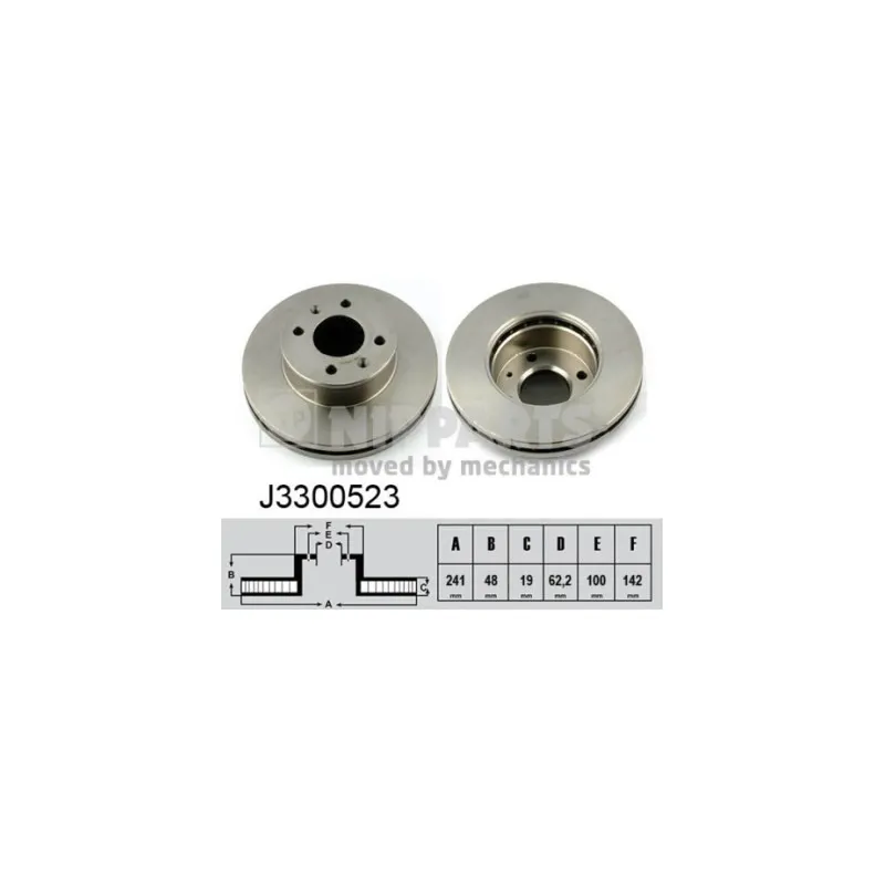 Jeu de 2 disques de frein avant NIPPARTS J3300523