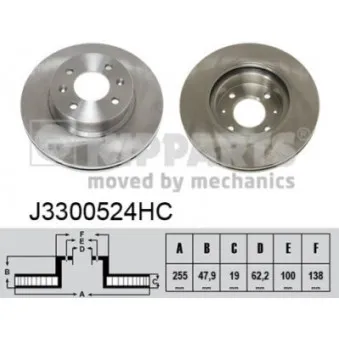 Jeu de 2 disques de frein avant NIPPARTS J3300524HC