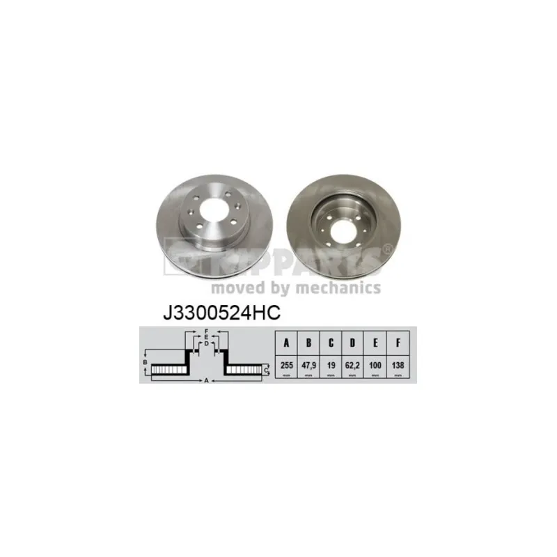 Jeu de 2 disques de frein avant NIPPARTS J3300524HC