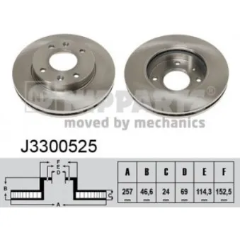 Jeu de 2 disques de frein avant NIPPARTS J3300525