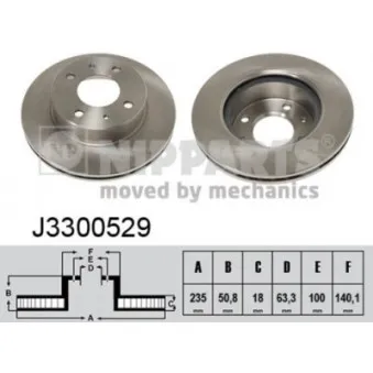 Jeu de 2 disques de frein avant NIPPARTS J3300529
