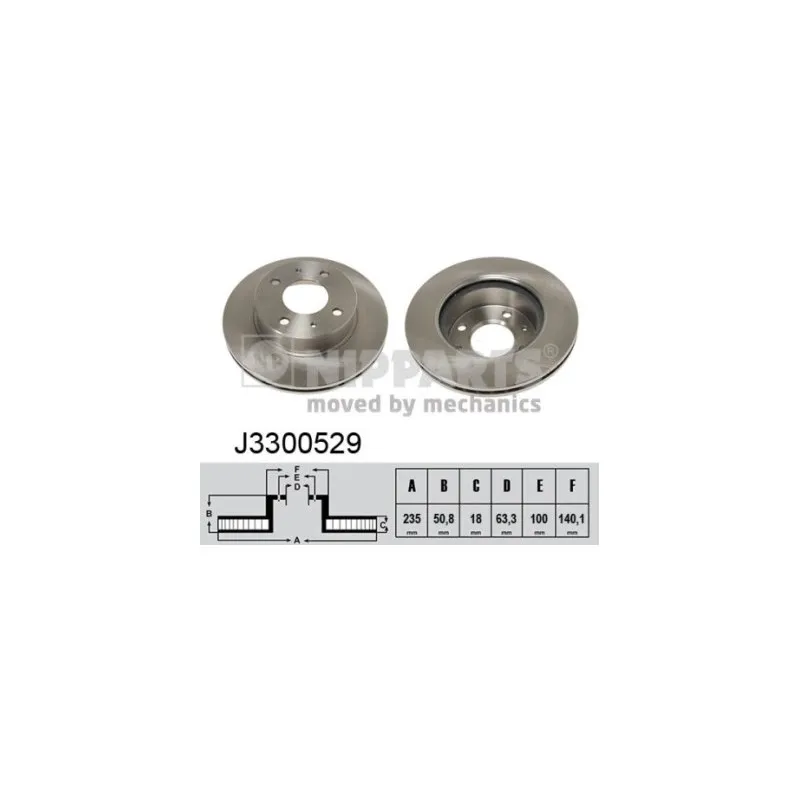 Jeu de 2 disques de frein avant NIPPARTS J3300529
