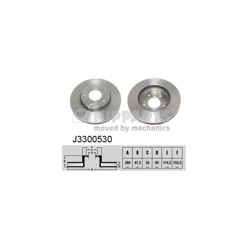 Jeu de 2 disques de frein avant NIPPARTS J3300530