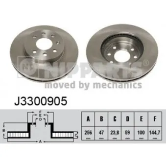 Jeu de 2 disques de frein avant NIPPARTS J3300905