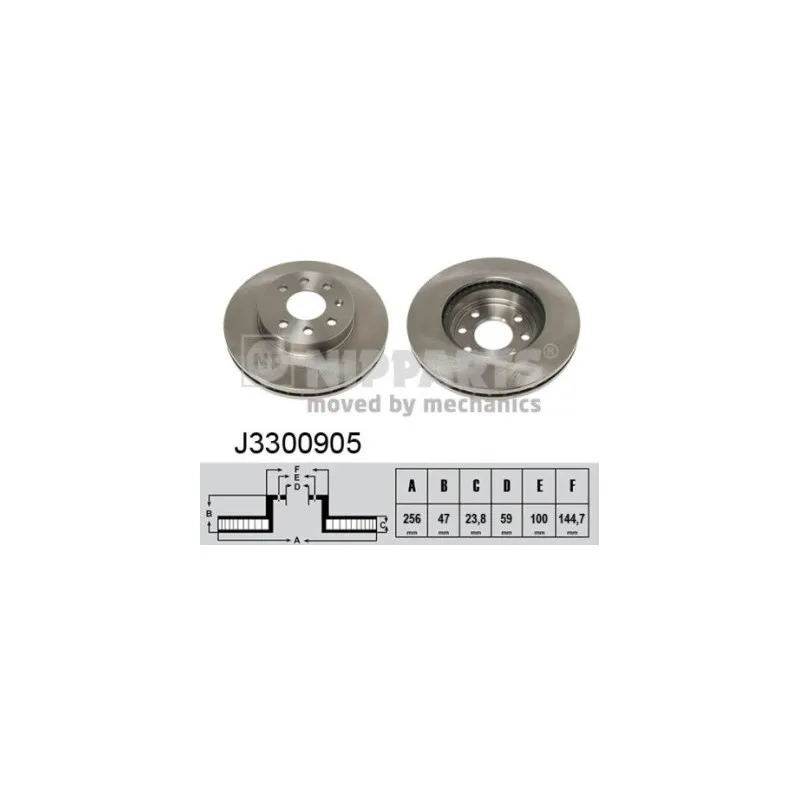 Jeu de 2 disques de frein avant NIPPARTS J3300905