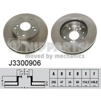 Jeu de 2 disques de frein avant NIPPARTS J3300906