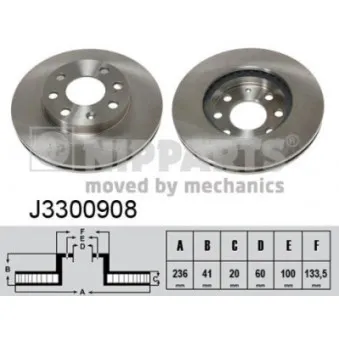 Jeu de 2 disques de frein avant NIPPARTS J3300908
