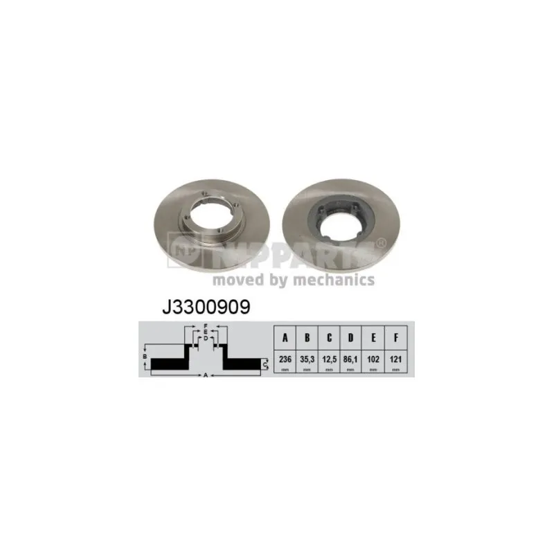Jeu de 2 disques de frein avant NIPPARTS J3300909