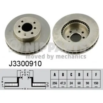 Jeu de 2 disques de frein avant NIPPARTS J3300910