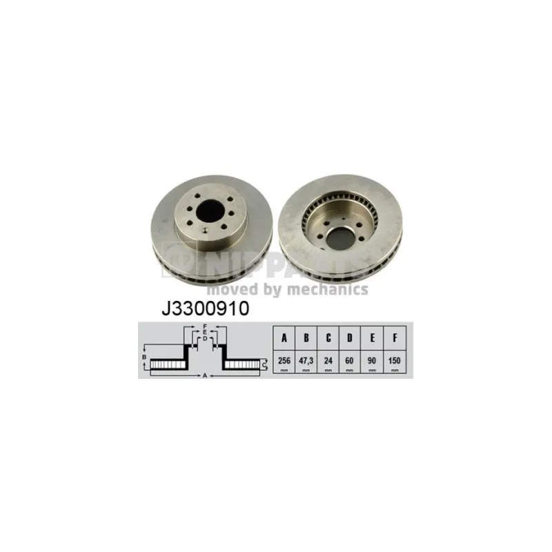 Jeu de 2 disques de frein avant NIPPARTS J3300910