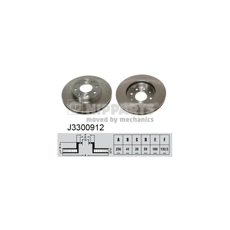 Jeu de 2 disques de frein avant NIPPARTS J3300912