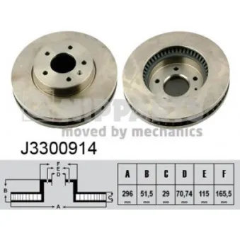Jeu de 2 disques de frein avant NIPPARTS J3300914