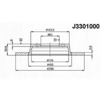 Jeu de 2 disques de frein avant NIPPARTS J3301000