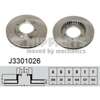 Jeu de 2 disques de frein avant NIPPARTS J3301026