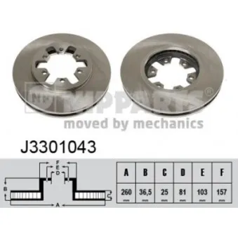 Jeu de 2 disques de frein avant NIPPARTS J3301043