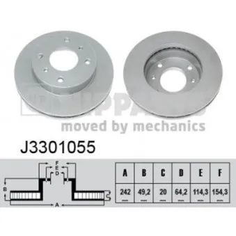 Jeu de 2 disques de frein avant NIPPARTS J3301055