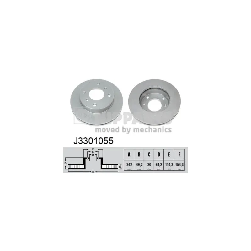 Jeu de 2 disques de frein avant NIPPARTS J3301055
