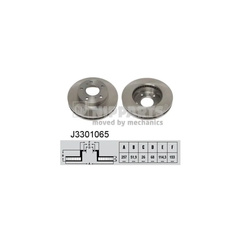 Jeu de 2 disques de frein avant NIPPARTS J3301065