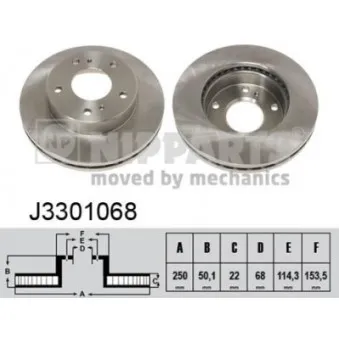 Jeu de 2 disques de frein avant NIPPARTS J3301068