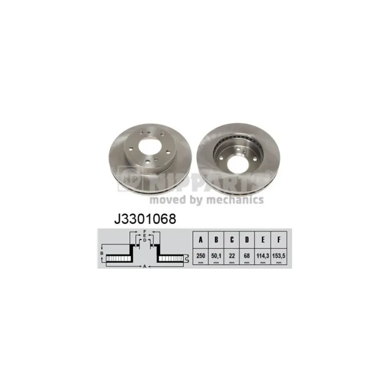 Jeu de 2 disques de frein avant NIPPARTS J3301068
