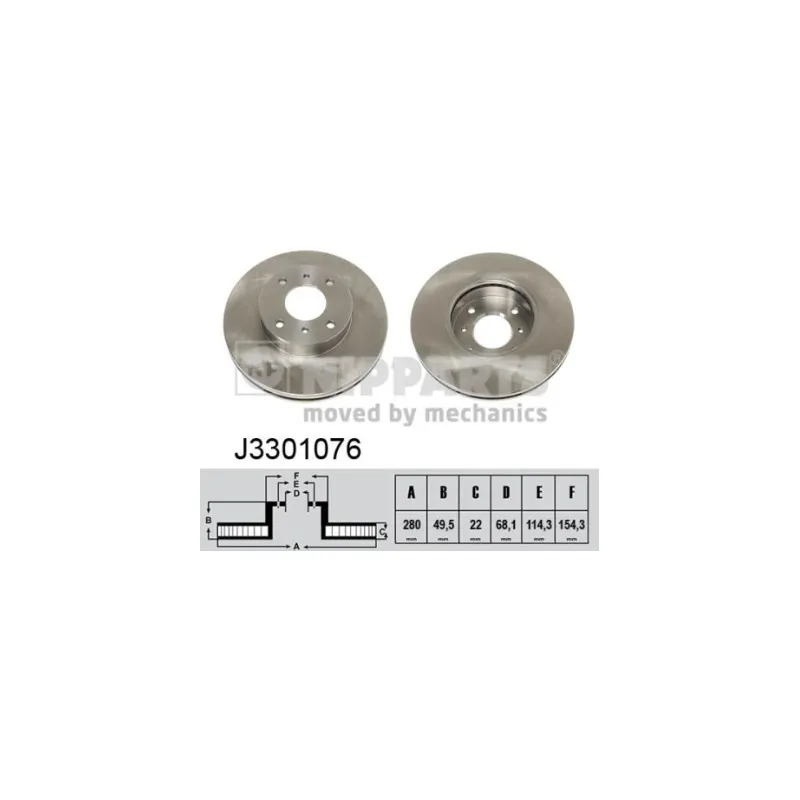 Jeu de 2 disques de frein avant NIPPARTS J3301076