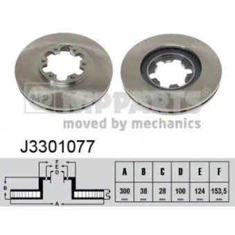 Jeu de 2 disques de frein avant NIPPARTS J3301077